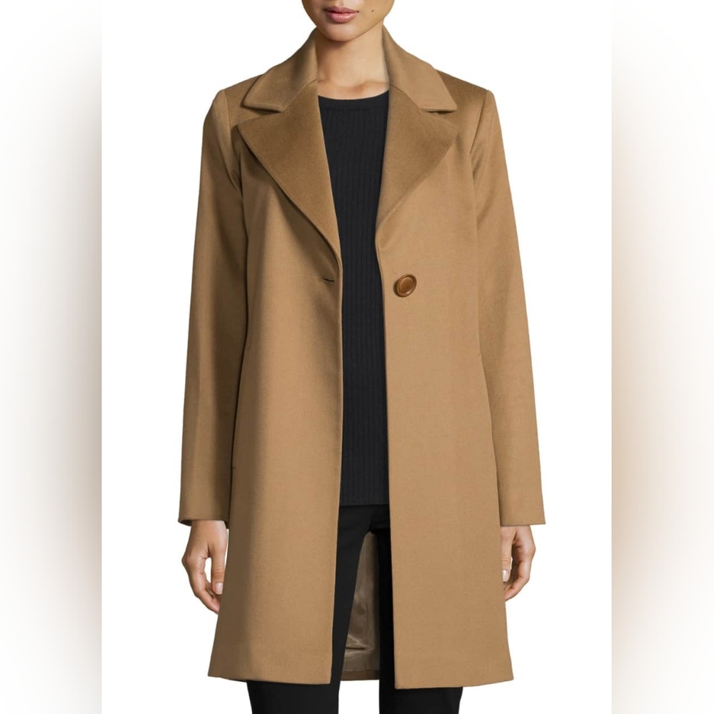 Fleurette Studio Wool Blend Single Breasted Coat In Camelo Camel Us 6 Org $899